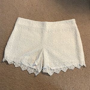 Anthropologie Elevenses Ivory Lace Shorts